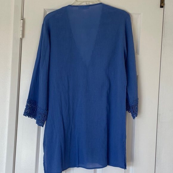 Blue tunic top swim coverup, size M - Picture 2 of 6